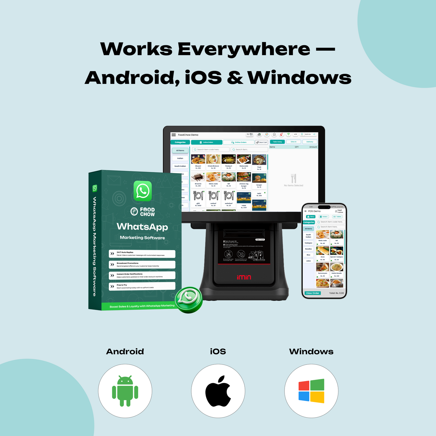 FoodChow POS Billing System with WhatsApp Marketing – Streamline Operations & Enhance Customer Communication