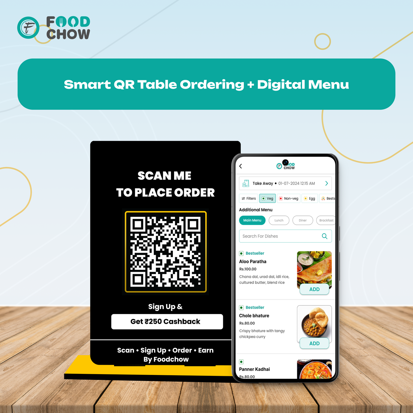 QR Code With Digital Menu – Powered by FoodChow