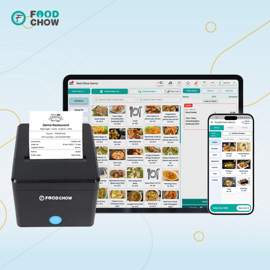 3-Inch Thermal Receipt Printer (Bluetooth + USB + Ethernet) | Auto Cutter + Free Restaurant Software