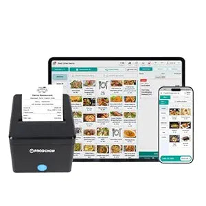3-Inch USB + Ethernet POS Printer with Auto Cutter + 1-Year Free Restaurant Software | QR Menu, Website, 2 Rolls | Billing Machine, Cash Drawer, Digital Menu